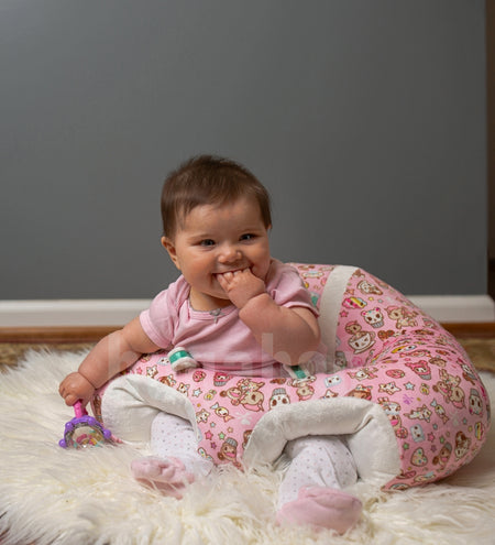 Infant Sitting Chair - Pink Snow Leopard